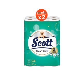 โปรโมชั่น : Scott สก๊อตต์® คลีนแคร์ กระดาษชำระ หนานุ่ม 3 ชั้น แพ็ค 24 ม้วน 2 แพ็ค รวม 48 ม้วน