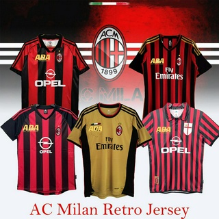 เสื้อกีฬาแขนสั้น ลายทีมชาติฟุตบอล Milan 02 03 13 14 98 99 99 00 AC แนวเรโทร คุณภาพสูง สําหรับผู้ชาย ไซซ์ S - 2XL