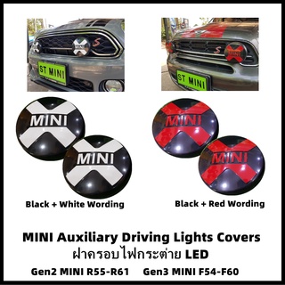 ฝาครอบไฟกระต่าย/ไฟสปอตไลท์ MINI รุ่น LED MINI (สีดำ Black /ตัวหนังสือแดว Red Wording) Gen2 R55-R61 &amp; Gen3 F54-F60