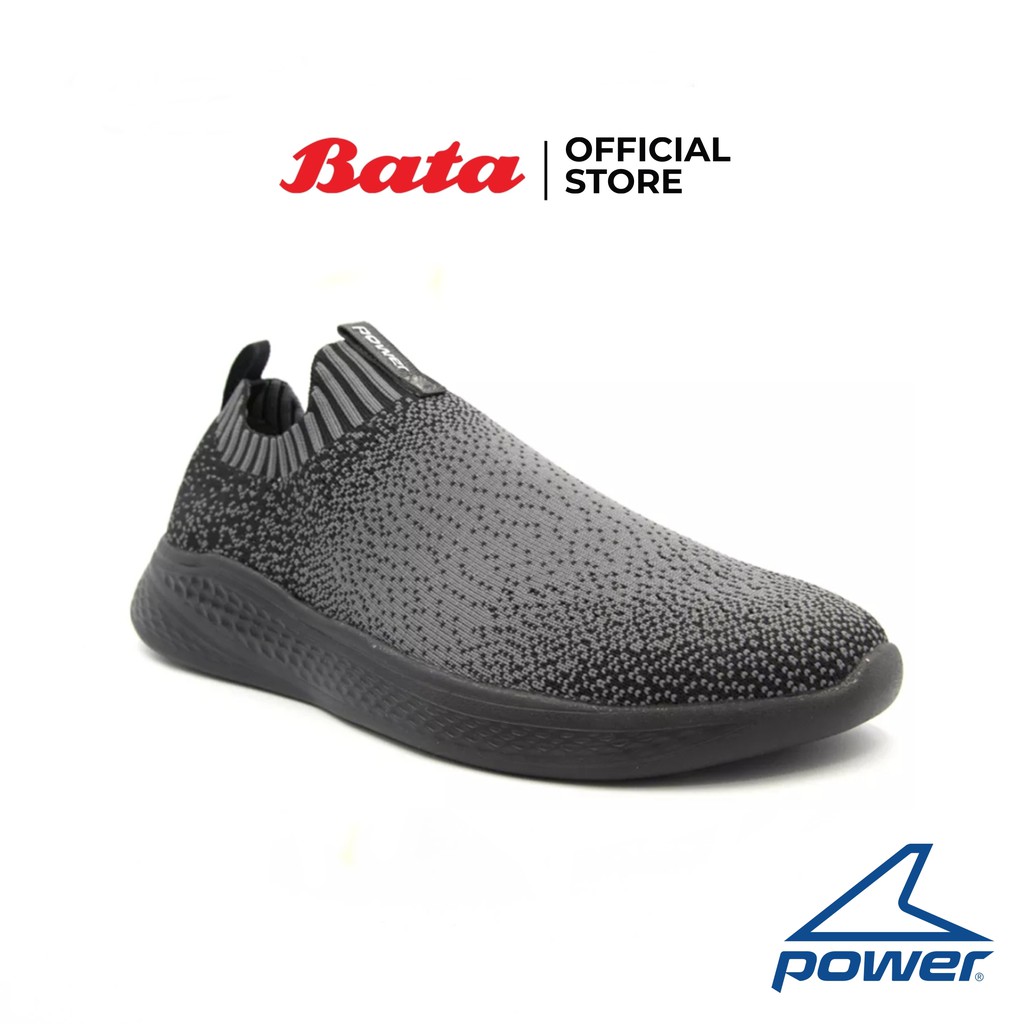 Bata POWER-MENS WALKING รองเท้าผ้าใบชายสำหรับเดิน แบบสวม รองรับน้ำหนักเท้าได้ดี สวมใส่ง่าย สีเทา รหัส 8386013