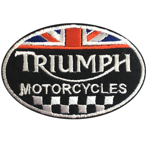 อาร์ม Triumph วงรี ปักสวย คุณภาพดี รีดติดเสื้อ พร้อมส่ง