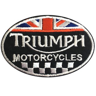 อาร์ม Triumph วงรี ปักสวย คุณภาพดี รีดติดเสื้อ พร้อมส่ง