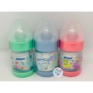 แพ๊ค3ขวด Attoon ขวดนมคอแคบ คอกว้าง ขวดนมเด็ก รุ่น Color Slim