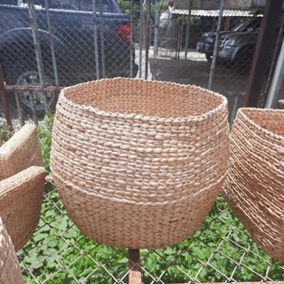 🌿 Flower Pot อุปกรณ์ตกแต่ง บ้านกระถางต้นไม้จักสาน กระถางต้นไม้ผักตบชวา งานจักสานตกแต่งบ้าน  ตะกร้าผักตบชวา ตะกร้าสาน