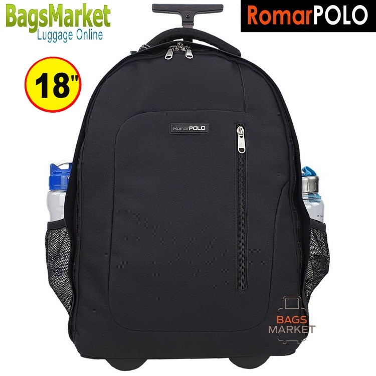Bagsmarket🔥🎒กระเป๋าเดินทางล้อลาก 18 นิ้ว กระเป๋าเป้ล้อลาก กระเป๋านักเรียน กระเป๋าสะพายของแท้แบรนด์ Romar POLO R1272