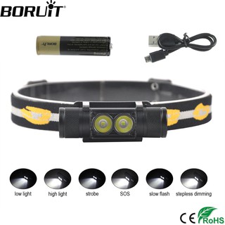 【มีของแถม】Boruit ไฟฉายฉุกเฉิน ไฟฉายคาดหัว กันน้ำ D25 Led Usb สําหรับตั้งแคมป์ เดินป่า ตกปลาตอนกลางคืน อุปกรณ์แคมป์ปิ้ง ไฟฉายคาดหัว ไฟฉาย แคมป์ปิ้ง โคมไฟ