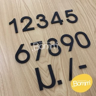 🌈 1.1 ลดเหลือ 15 บาท 🌈 6 cm ตัวเลขที่บ้านอะคริลิค สีดำ ป้ายบ้านเลขที่ ตัวอักษร บ้านเลขที่ [ จำนวน 1 ตัว ]