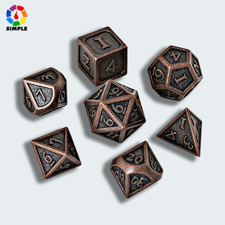 New Design Dragon Scales Metal Dice 7pcs with Pouch for Dungeons and Dragon RPG MTG Board Games D4 D6 D8 D10 D12 D20