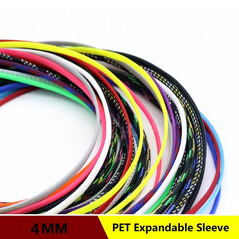 5M 4Mm ปลอกหุ้มสายถัก Pet แบบขยายได้แบบขยายได้ สายรัดหุ้มฉนวนความหนาแน่นสูง  ปลอกหุ้มสายไฟหุ้มฉนวน | Shopee Thailand