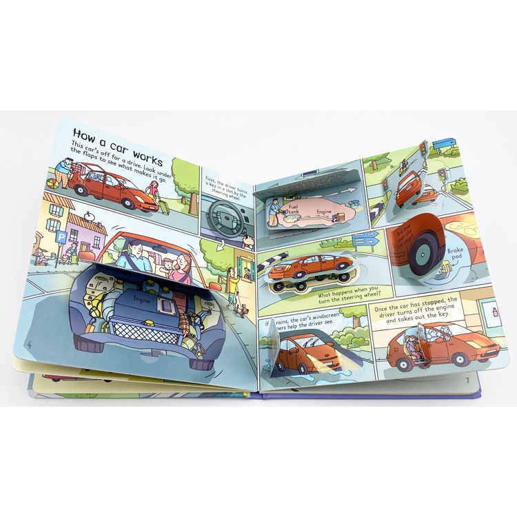 (ใช้โค้ดรับcoinคืน10%ได้) พร้อมส่ง  บอร์ดบุ๊ค Usborne look inside cars หนังสือเด็ก หนังสือภาษาอังกฤษ รถยนต์ รถ หนังสือรถ car usborne car