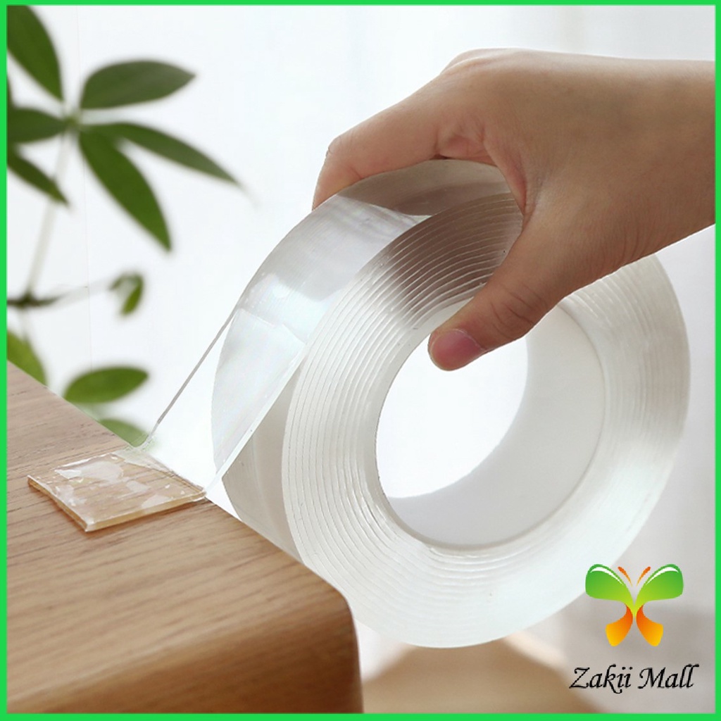 Zakii Mall กาวสองหน้า เทปกาว ทำความสะอาดและนำมาใช้ใหม่ได้ มี 2 ขนาดให้ เลือก Double Side Adhesive Tape