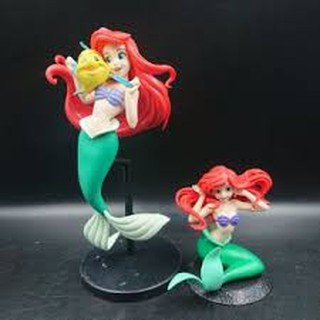 โมเดล เจ้าหญิงนางเงือก (Mermaid) ฐานดำ ขายคู่ ความสูง 12  และ 22.5 cm