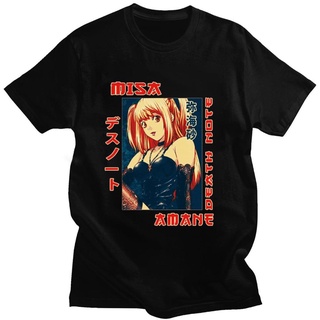 เสื้อยืดวินเทจขายดี เสื้อยืดแขนสั้น พิมพ์ลายอนิเมะ Death Note Misa Amane สไตล์ญี่ปุ่น เรโทร คลาสิก ของขวัญ สําหรับผู้ชาย