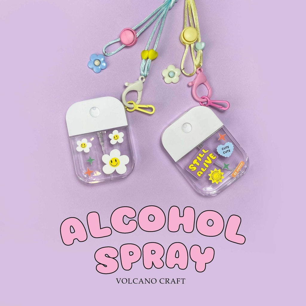 สเปรย์แอลกอฮอล์ ไซส์มินิ 38ml.กลิ่นหอม พร้อมสติ๊กเกอร์ D.I.Y (พร้อมแอลกอฮอล์ใสแยกไปนะคะ)