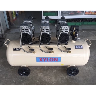 🔥โค้ดINC3LEL3ลด30฿ปั๊มลม ไร้น้ำมัน 3 แรงม้า 100 ลิตร 220V Silent Oilfree Air Compressor ยี่ห้อ XYLON รุ่น XYL-3HP-100L