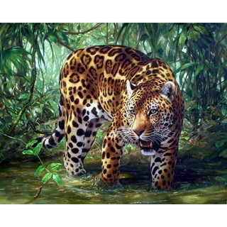 Diy leopard diamond painting / cross stitch / bedroom living room / wall stickers wall painting decoration