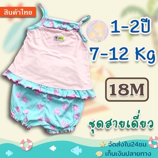 ชุดเด็กผู้หญิง  ไซส์ 18M (1-2ปี/7-12 Kg)👗เสื้อสายเดี่ยว + กางเกงขาจั๊ม🌺