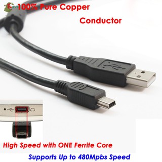 สายชาร์จ USB 3 เมตร 2.0 Mini USB สำหรับ Sony PS 3 Controller Pure Copper