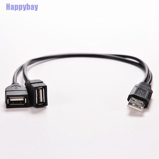 (Happybay) อะแดปเตอร์สายเคเบิ้ล Usb 2.0 A Male Splitter Cable to 2 Dual Usb