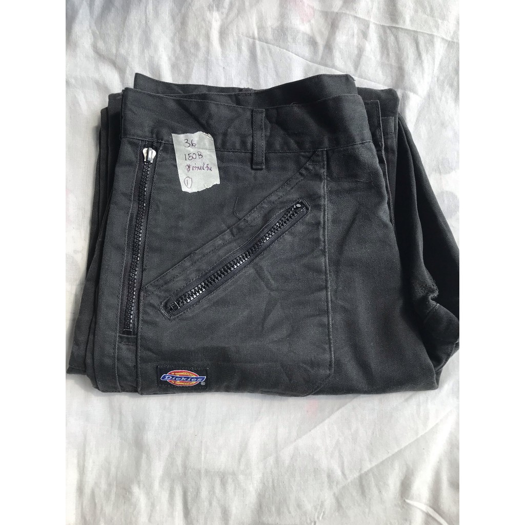 Dickies แท้💯 เอว 36สีดำกระเป๋าซิป(มีตำหนิ) สีดำ