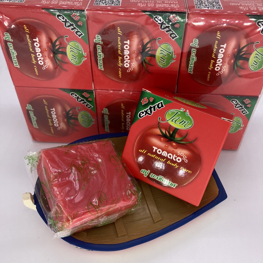 สบู่ มะเขือเทศ หน้าใส สบู่ในตำนาน ขนาด 60กรัม 1 แพคมี 12 ก้อน
