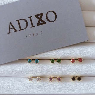 ADIZO เครื่องประดับเคลือบ ทองแท้ 18K ต่างหู Les Pierres S