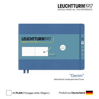 Leuchtturm1917 Sketchbook Landscape "Denim" (A5) Hard Cover - สมุดสเก็ตช์ Leuchtturm ขนาด A5 แนวนอน สีเดนิม