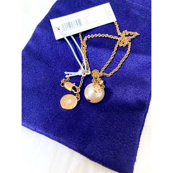 ?สร้อยคอ จี้โลโก้ Tory Burch Pearl Chain Necklace-มุกขาว ของแท้100% |  Shopee Thailand