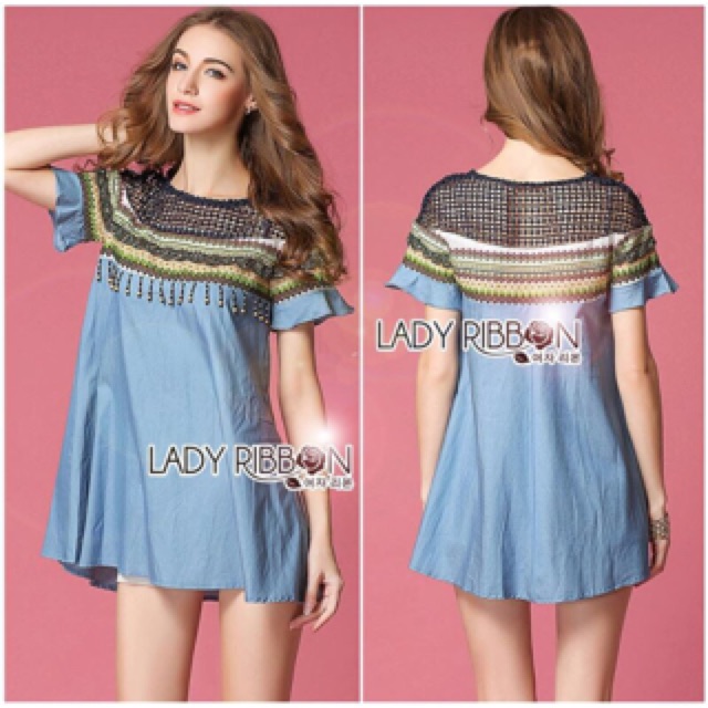 Lady Brett Tribal Pattern Embellished Mini Dress