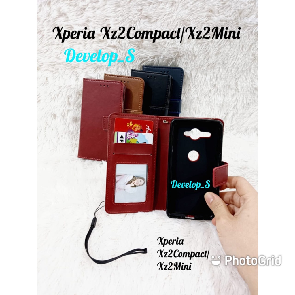 เคสหนังแบบฝาพับหนัง Sony Xperia XZ2Mini / XZ2Compact - Wallet Casing Premium