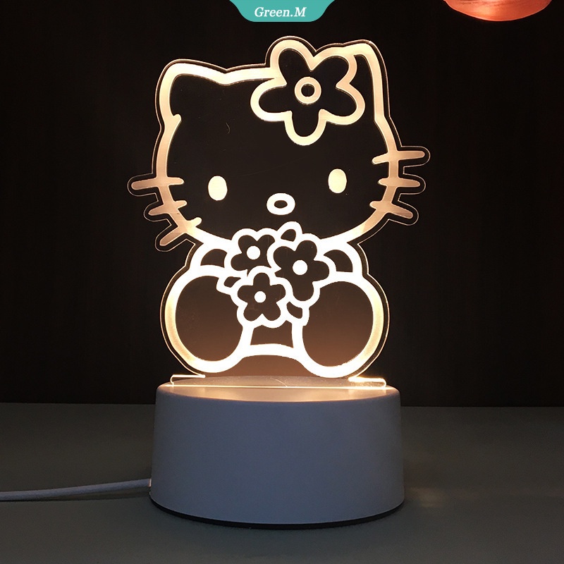 โคมไฟตั้งโต๊ะอะคริลิค Led รูปแมว Hello Kitty 3D สําหรับตกแต่งปาร์ตี้วันเกิดเด็ก [GM]