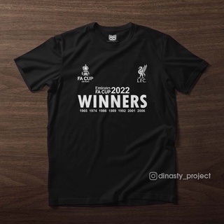 เสื้อยืด ผ้าฝ้าย พรีเมี่ยม ลาย Liverpool WINNERS FA CUP 22