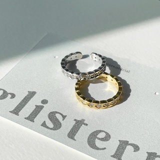 glisterr gem ring แหวนประดับเพชร cz สีเงินและสีทอง