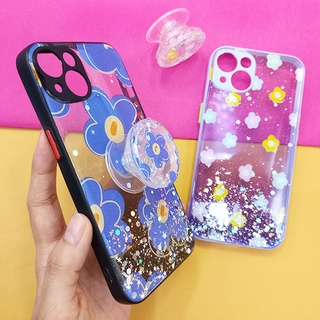 . พร้อมส่ง!!oppoA15 A95 Reno6 (5G) เคสTPU ขอบสีกันกล้องกากเพชรกริตเตอร์ ฟรี Griptok เคสดอกไม้ เคสมือถือ