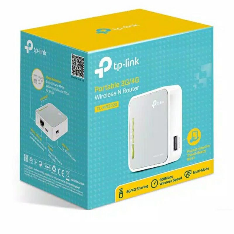 เราเตอร์ไร้สาย N แบบพกพา 3G/4G TP Link TL-MR3020 - TPLink TL MR 3020