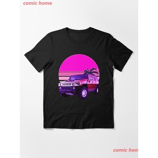 2022 Hummer H2 Sunset Essential T-Shirt เสื้อยืด ดพิมพ์ลาย เสื้อยืดผ้าฝ้าย คอกลม cotton แฟชั่น sale Unisex