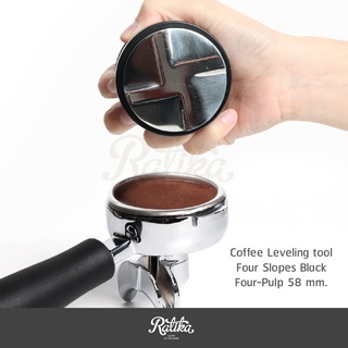 Ratika | Four-Pulp Black Hand Carry  Type Coffee Leveling Tool B 58 mm.