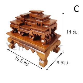 โต๊ะหมู่บูชาเล็ก  หมู่9 หน้า2.5×5ซม.ไม้สักทองแท้ 16.5 x 9.5 x 14 ซม เคลือบแลคเกอร์ ขาสิงห์ ตั่ง พระ ห้องพระ กะทัดรัด