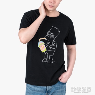 เสื้อยืดตัวล่าสุดDOSH :MENS T-SHIRTSเสื้อยืด คอกลม แขนสั้น ผู้ชาย สีดำ ลิขสิทธิ์THE SIMPSONS รุ่นDSIMT5052-BLS-5XL