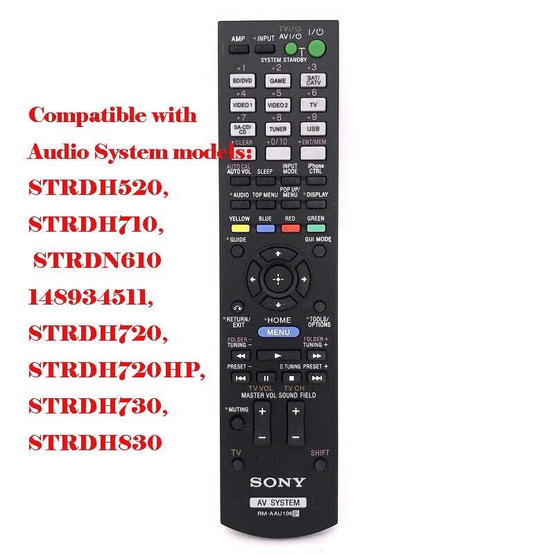 RM-AAU106 สําหรับ Sony Audio Video Receiver รีโมทคอนโทรล AV STR-DH710 148934511 STRDH720 STRDH720HP 