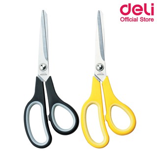 Deli 6002 Scissors กรรไกร ขนาด 7 2/3 นิ้ว คละสี 1 ชิ้น อุปกรณ์สำนักงาน กรรไกรสแตนเลส กรรไกรตัด อุปกรณ์ตัดกระดาษ school