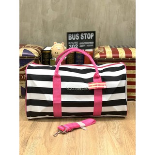 Victoria Secret Stripes Travel Bag กระเป๋าเดินทางใบใหญ่ วัสดุผ้าแคนวาส Code:B14D250664  แบรนด์แท้ 100% งาน Outlet