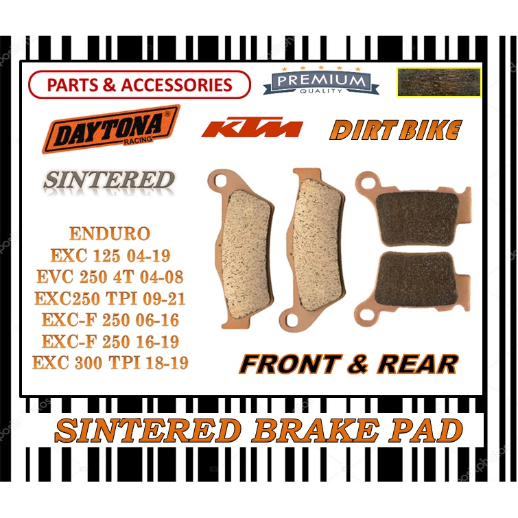 KTM EXC 125 EXC 250 EXC-F 250 EXC 250 TPI EXC 300 ENDURO ผ้าเบรคชุดรวมทุกอย่างยาว LIFE DAYTONA
