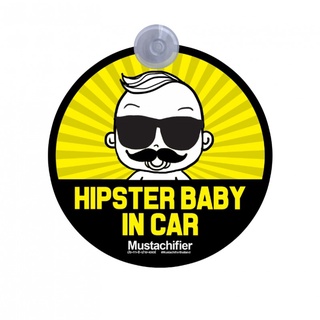 จุ๊บติดกระจก hipster baby in car ( baby boy )