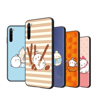 เคสโทรศัพท์มือถือนิ่ม ลาย Molang สีดํา สําหรับ iPhone 5S 5 7 6S 8 11 XR 6 Plus Pro Max SE WI-87