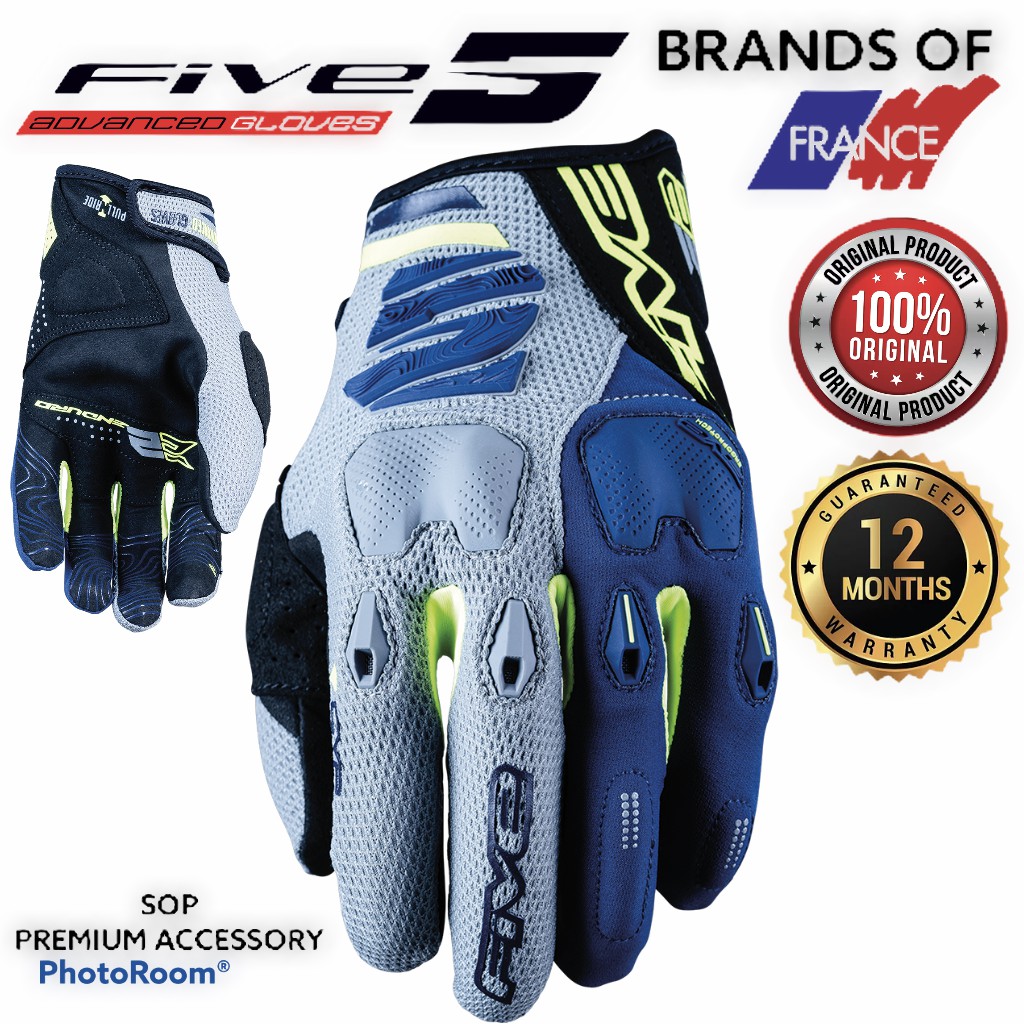 💯 FIVE5 E2 RIDING GLOVE ปิดถนน FIVE 5 ถุงมือมอเตอร์ไซค์