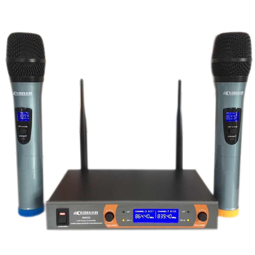 COMSON ไมโครโฟนไร้สาย/ไมค์ลอยคู่ UHF WIRELESS Microphone รุ่น SM-222