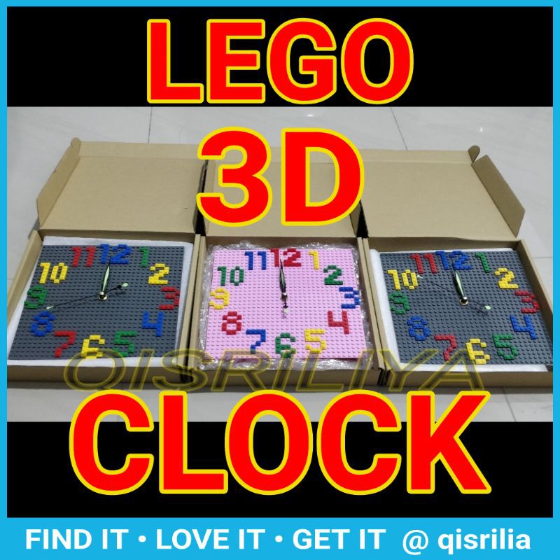 DECO WALL CLOCK LEGO 3D Luminous / JAM DINDING