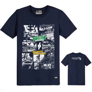 เสื้อยืดอินเทรนด์ผู้ชายอินเทรนด์ผู้หญิง7th Street เสื้อยืด Racing Collections รุ่น RCM016 สีกรมท่าS-3XL