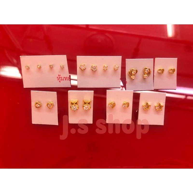 ต่างหูCZหุ้มทองแท้100% เกรดพรีเมี่ยมแบบเพชรCZ